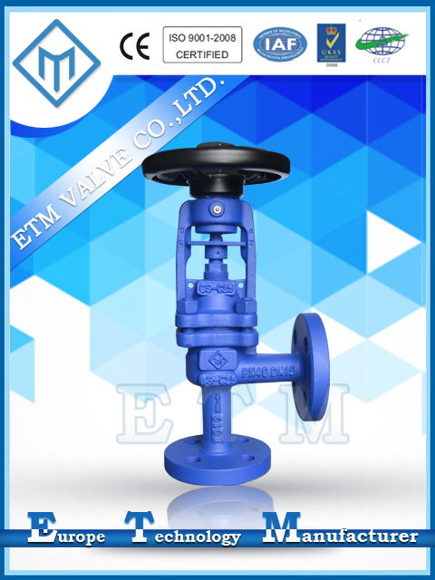 DIN Angle Pattern Bellows Sealed Stop Valve 